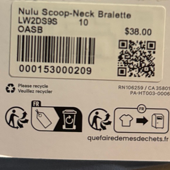 NEW Lululemon Wundermost Ultra-Soft Nulu Scoop-Neck Bralette Cups Oasis Blue - Picture 6 of 6